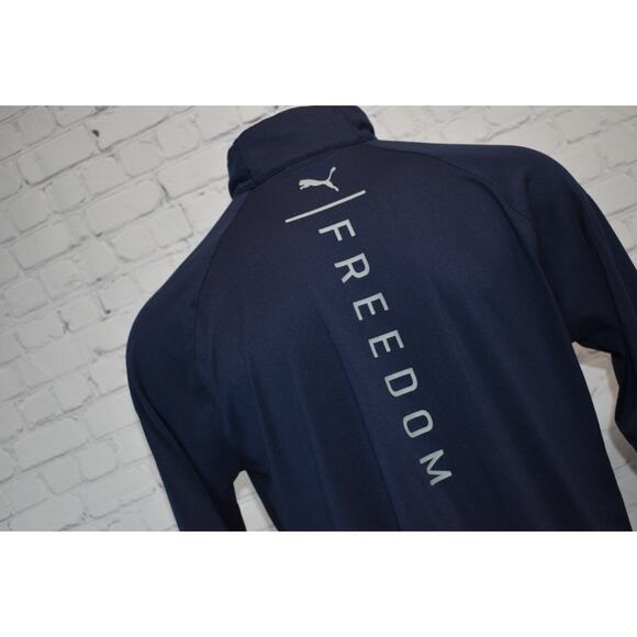 Puma Volition Golf Pullover Mens Size Medium Shirt ZIP Performance USA Freedom - Picture 1 of 10